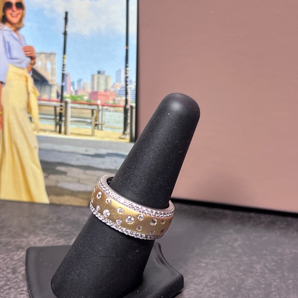 Freida Rothman Gold Bezel Eternity Ring - Picture 2 of 3